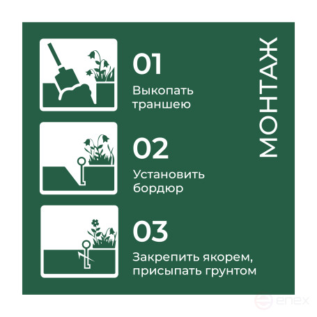 Бордюр садовый ДЕКО 10м зелёный