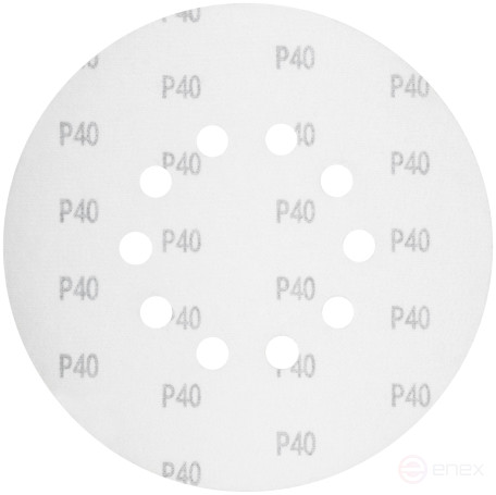 Круги шлифовальные с отверстиями (липучка), алюминий-оксидные, 225 мм, 5 шт. Р 40