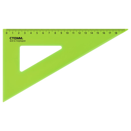 Triangle 30°, 18cm STAMM, plastic, transparent, neon colors, assorted