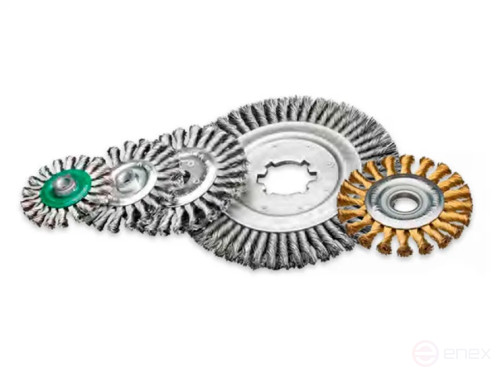 Щетка дисковая жгутовая, Д230 мм, ширина 14 мм, 40 жгутов, стальная прямая проволока STH 0,50 мм, посадочное отверстие 22,2 мм