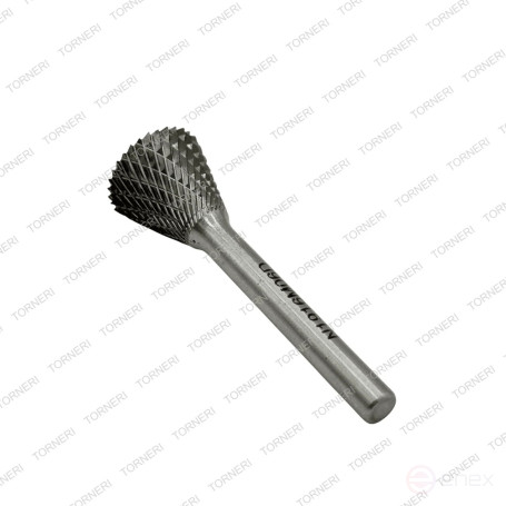 Carbide borehole type N191606 (reverse cone), 19.0 mm, shank 6 mm, double notch TORNERI T025384