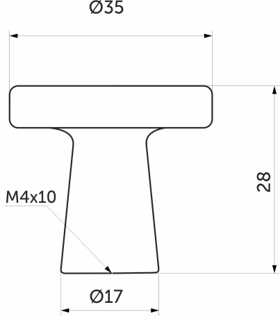 Handle meb. button met. SOLO black matte, AKS