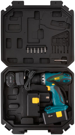 Drill-Screwdriver acc. 18.0 V; 0-550 rpm; 16.0 Nm; 2 (Ni-Cd) 1.3 Ah; 3-5 h.; res. tilt; case