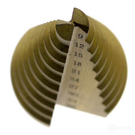 Сверло ступенчатое 9-36мм, HSS, шаг 3мм, ЧЕГЛОК (20/60)