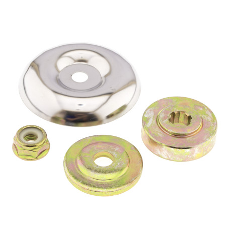 A set of washers and nuts for a trimmer gearbox, a Cheglock