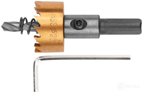 Коронка кольцевая по металлу, HSS сталь, титановое покрытие 25 мм