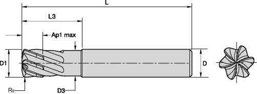 Milling cutter KMDA0800A6ANA KC639M