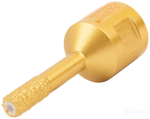 Коронка кольцевая для УШМ, М14, по керамограниту, камню и кафелю алмазная, вакуумное спекание 8х60 мм