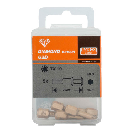 Биты под винты TORX, 25 мм 63D/T20