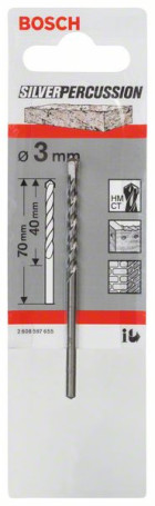Concrete drills CYL-3 3 x 40 x 70 mm, d 2.8 mm