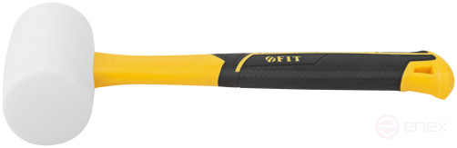 Киянка резиновая белая, фиберглассовая ручка 65 мм (680 гр)