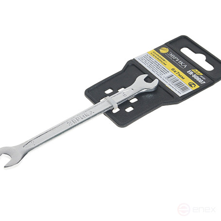 Ключ рожковый 6x7мм ER-50607 (Chrome vanadium) на держателе PRO ЭВРИКА 1/25/300