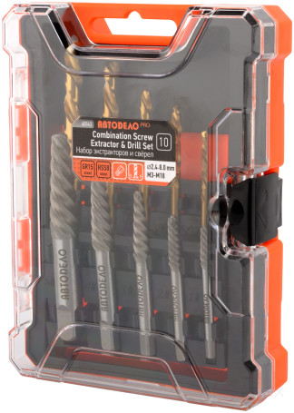 Набор экстракторов и сверл М3-М18 (10пр. пласт/ф) АвтоDело PRO (40543)