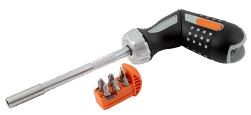 A screwdriver with a pistol grip