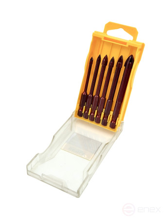 Набор сверл Skole по стеклу/плитке квадро эконом, 6 шт/уп (4,5,6,6,8,10 мм) ST5-6PC