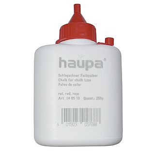 Colored powder coated in a plastic bottle, red