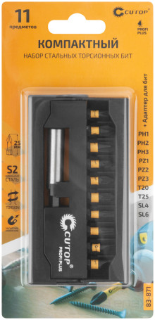 Набор торсионных бит 25мм "Компактный", Cutop profi plus, 11 предметов