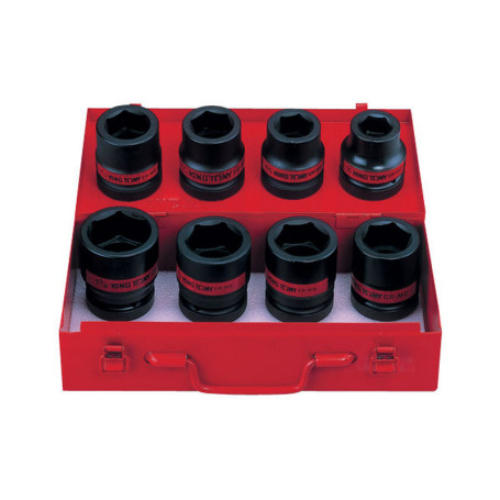 1" Impact Socket Set, Hexagon, 15/16"-5/18", 8 pieces KING TONY 8410SP