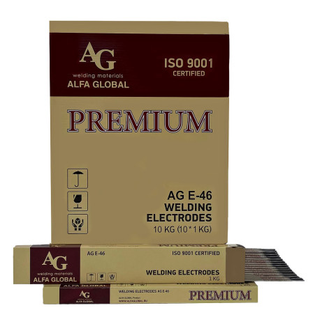 AG Электроды AG E-46 PREMIUM d= 2,5x350, 1,0 кг, A-3-46-25-1