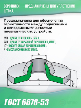 Воротник 190-230-17-4 мм ГОСТ 6678-53