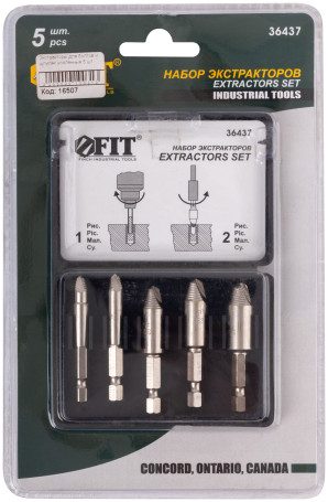 Extractors for bolts and studs reinforced, HSS steel, Profi 5 pcs.