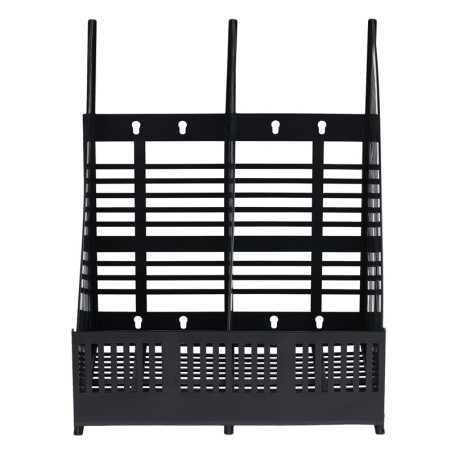 Лоток для бумаг вертикальный СТАММ "Line", сборный, 2 отделения, черный