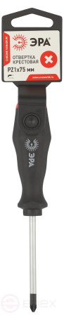 75PZ1 Отвертка ЭРА PZ 1х75 мм крестовая двухкомпонентная рукоятка