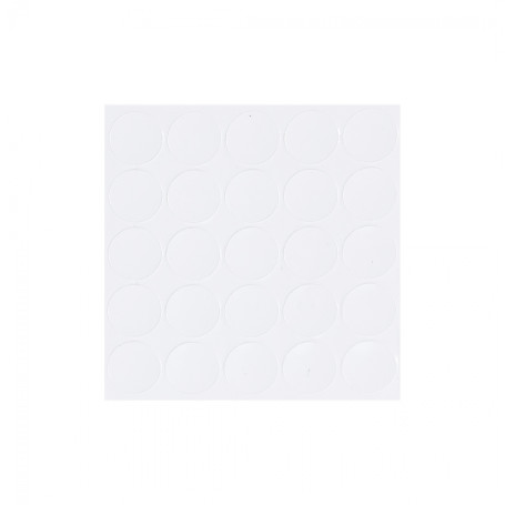 Заглушка самоприлипающая к конфирматам белый глянцевый (14321) AKS (лист-25шт.)