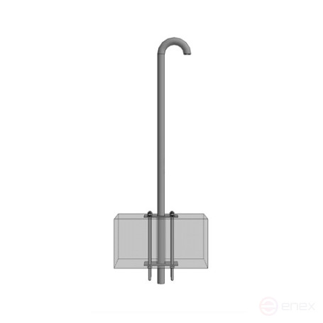 Gusak-penetration on a flat roof for cable entry PG 48/41-2000 MALIEN (outer pipe diameter = 48 mm, inner DN = 41 mm, powder-polymer coating RAL 7040)