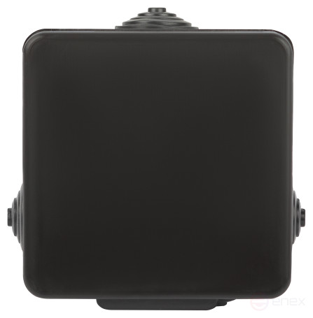 Soldering box ERA KOR-80-80-50- 7g-B open installation black 80x80x50mm with 7 vx hermetic leads. IP54