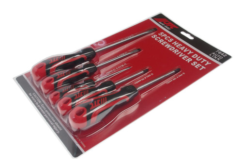 Set of reinforced screwdrivers, 5 pieces SL3.0x75, SL5.5x100, SL6.5x150, PH1x75, PH2x100 JTC/1