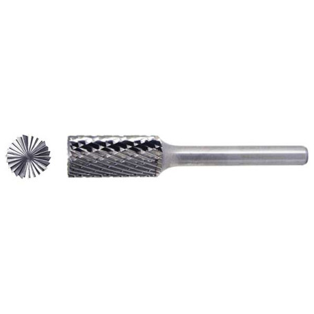Carbide cylindrical borehole with an end cap type B d16 single large notch