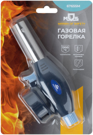 Gas burner for collet cylinder, reservoir.body, with piezo ignition, nozzle 19 mm