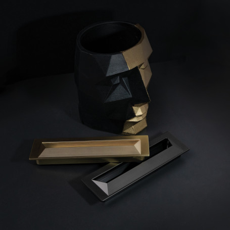 Handle meb. mortise meth. TIARA 128 pearl black, AKS