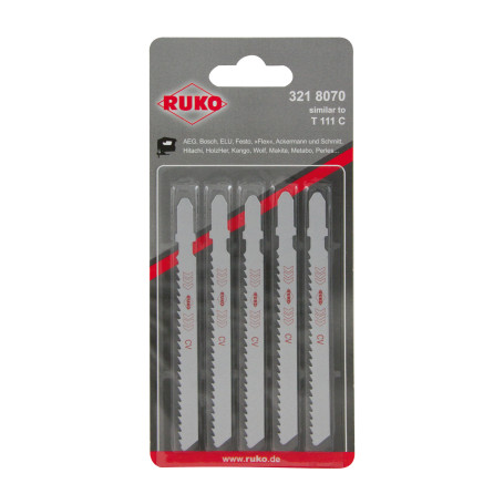 Saws for electric jigsaws RUKO 8070 HCS, 5 pcs.