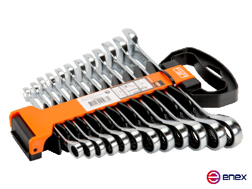 Набор комбинированных гаечных ключей с храповиком, 12 шт