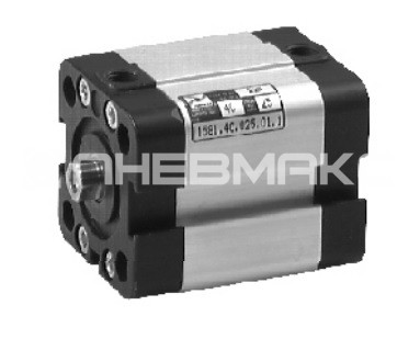 Compact pneumatic cylinder according to UNITOP RU-P/6-R/7, double-acting, piston diameter 50mm, stroke 60mm, internal thread on the stem, magnet