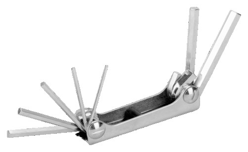 Set of hexagon folding L-shaped keys with zinc coating 2.5 - 10 mm, 7 pcs