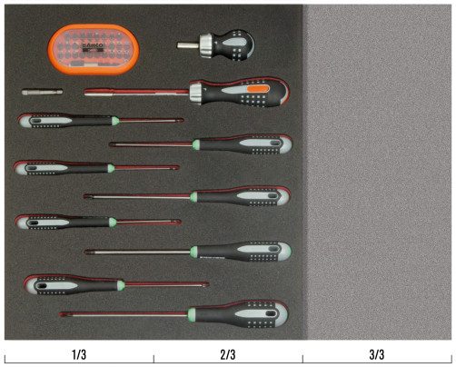 Fit&Go Set of TORX screwdrivers and a set of bits in a bed, 12 items