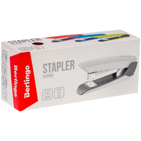 Stapler No.24/6, 26/6 Berlingo "Hyper" up to 25 liters., plastic case, assorted