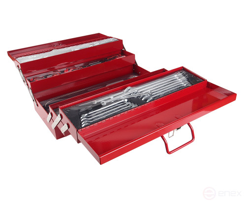 A set of 108 tools 1/4",1/2" in a portable tool. box 535x258x225mm (5 trays) JTC