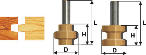 Set of cutters groove-spike F38,1x28,6mm xv 12m 2pcs