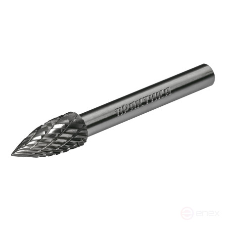 Борфреза твердосплавная ПРАКТИКА тип G параболическая заостренная, 8 х 20 мм, хвостовик 6 (644-504)