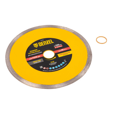 Solid diamond disc, super thin, 200 x 25.4 mm, hot pressing, wet cutting// Denzel