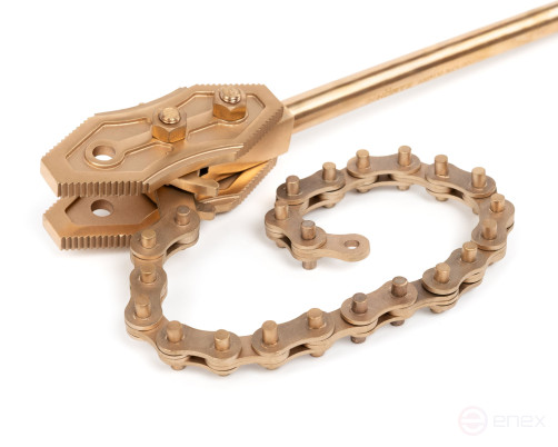 Ключ трубный цепной 600х150 искробезопасный сплав BeCu 129-1004, HORTZ
