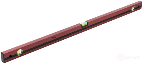 Optima level, 3 eyes, red body, milled working face, 1000 mm scale