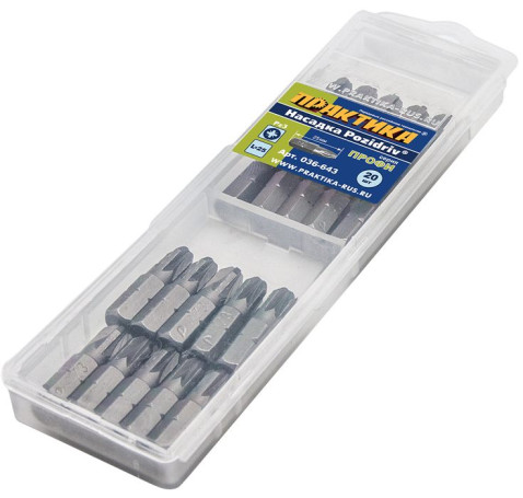 Screwdriver bit PRACTICE "Pro" PZ-3 x 25mm (20pcs), cassette