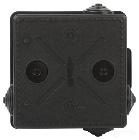 Soldering box ERA KOR-100-100-50- 8g-B open installation black 100x100x50mm with 8 vx hermetic leads. IP54