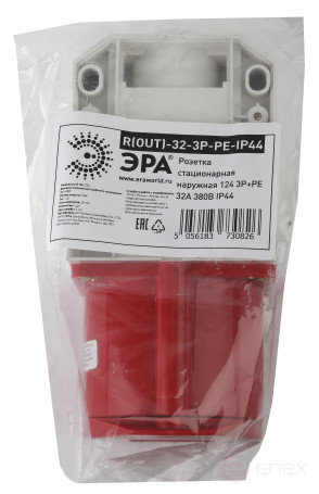 ERA R(OUT)-32-3P-PE-IP44 fixed outdoor socket 124 3P+PE 32A 380V IP44