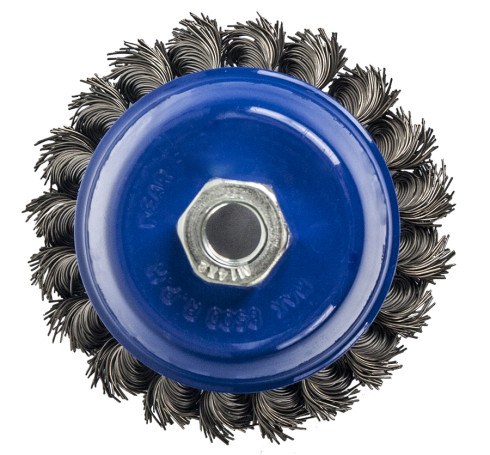 Кордщетка для МШУ чашеобразная витая ПРАКТИКА 90 мм М14 (1шт.) блистер (032-478)